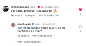 Retours client homme instagram | Communauté Francophone en Ligne des pratiquants de Musculation avec Coach Alabi & Tisson